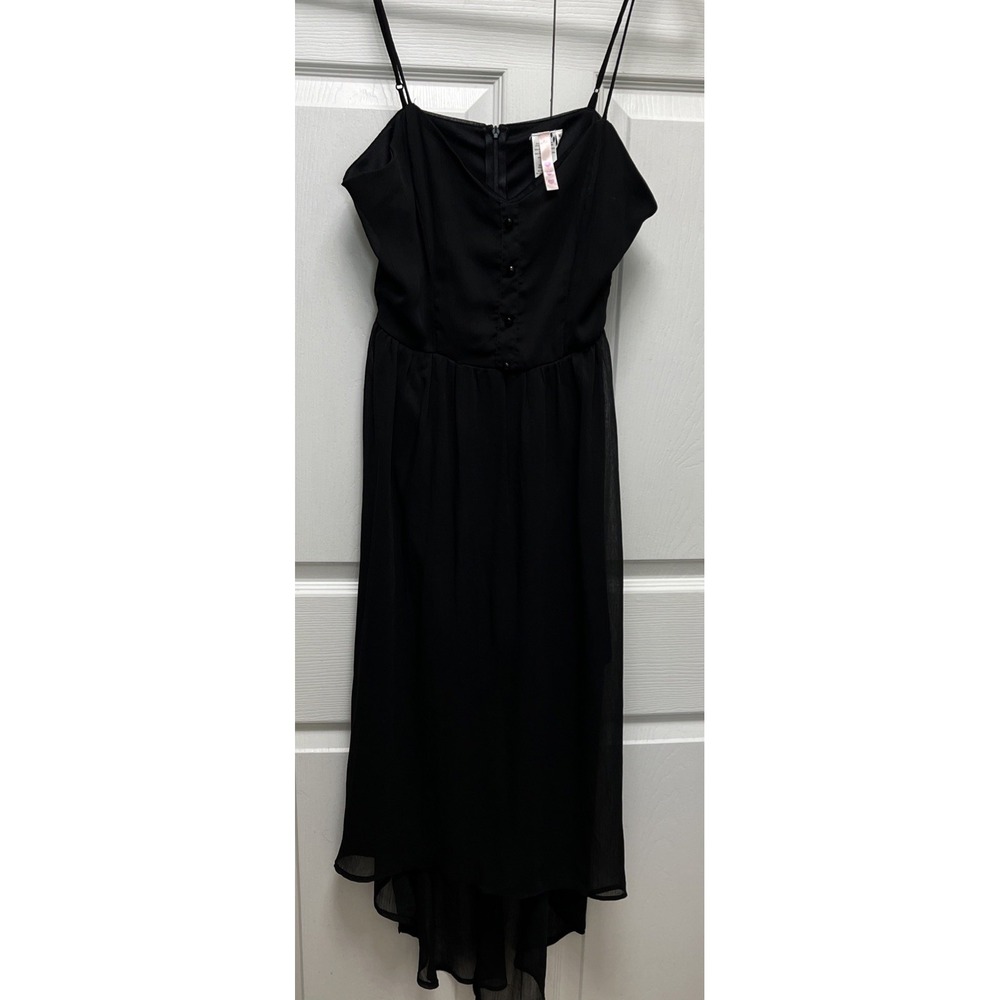 Spaghetti Strap High Low Long Black Dress ~ Size Med
